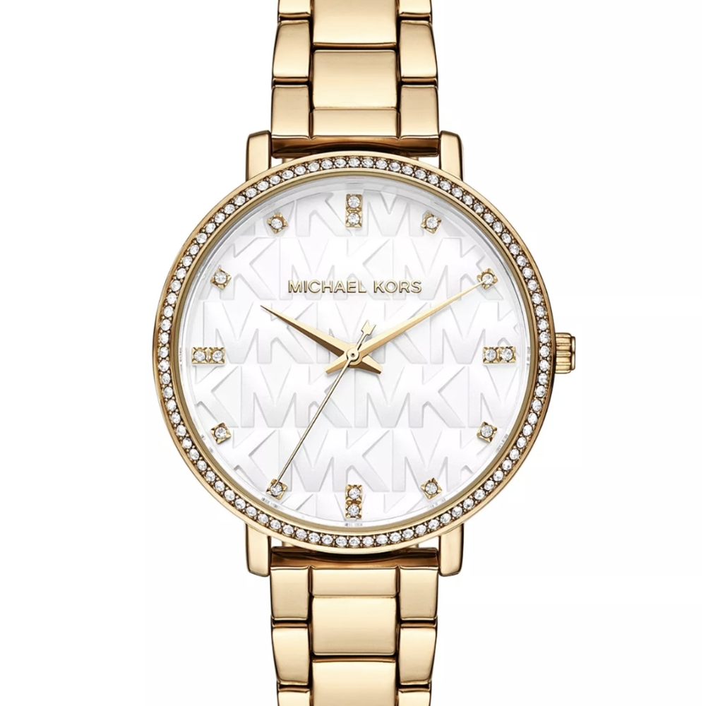Michael Kors Women's Pyper Three-Hand Gold-Tone Bracelet Watch 38mm